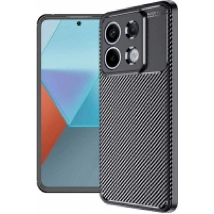 Redmi Note 13 Pro 4G Kılıf Silikon Parmak İzi Bırakmayan Karbon Soft Negro Kapak - Siyah