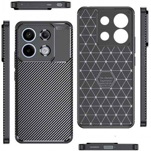 Redmi Note 13 Pro 4G Kılıf Silikon Parmak İzi Bırakmayan Karbon Soft Negro Kapak - Siyah