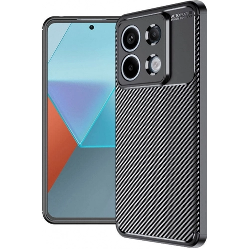 Redmi Note 13 Pro 4G Kılıf Silikon Parmak İzi Bırakmayan Karbon Soft Negro Kapak - Siyah
