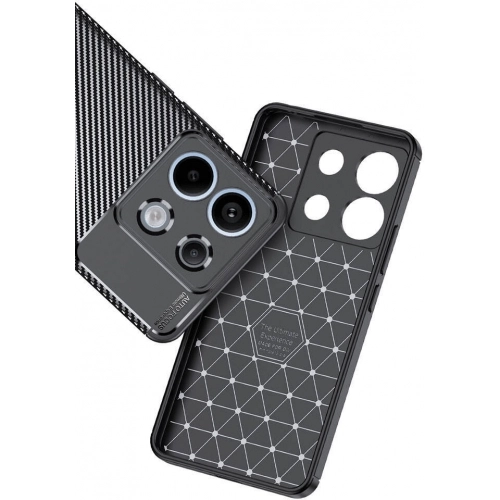 Redmi Note 13 Pro 4G Kılıf Silikon Parmak İzi Bırakmayan Karbon Soft Negro Kapak - Siyah