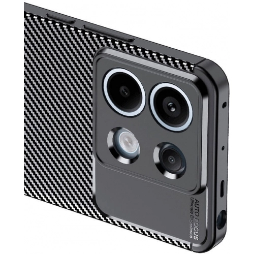 Redmi Note 13 Pro 4G Kılıf Silikon Parmak İzi Bırakmayan Karbon Soft Negro Kapak - Siyah