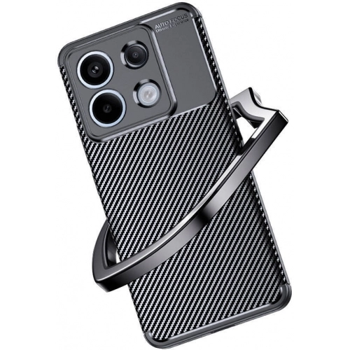 Redmi Note 13 Pro 4G Kılıf Silikon Parmak İzi Bırakmayan Karbon Soft Negro Kapak - Siyah