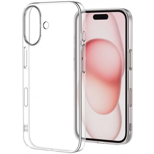 Apple iPhone 16 Plus (6.7) Kılıf Sert Arka Yüzey İnce Droga Kapak - Şeffaf