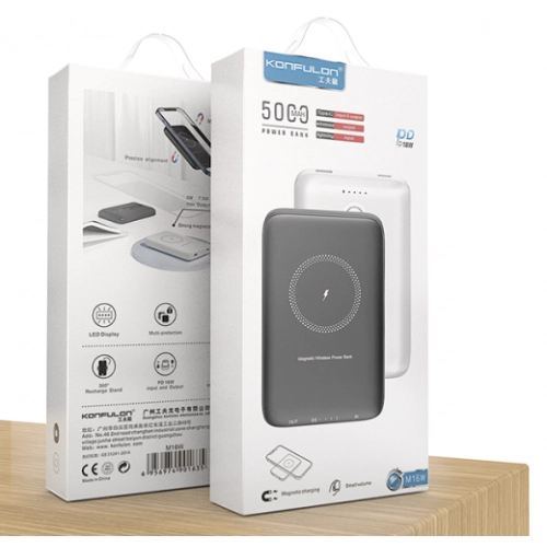 Konfulon PowerBank Magnetic Wireless Magsafe 15W + PD 18W M16W - Beyaz