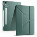 Lenovo Idea Tab Pro 12.7 TB-373FU Kılıf Standlı Tri Folding Kalemlikli Silikon Smart Cover - Koyu Yeşil