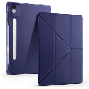 Lenovo Idea Tab Pro 12.7 TB-373FU Kılıf Standlı Tri Folding Kalemlikli Silikon Smart Cover - Lacivert