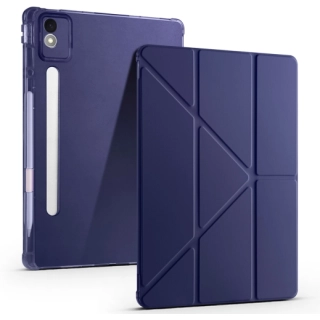 Lenovo Idea Tab Pro 12.7 TB-373FU Kılıf Standlı Tri Folding Kalemlikli Silikon Smart Cover - Lacivert