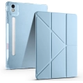 Lenovo Idea Tab Pro 12.7 TB-373FU Kılıf Standlı Tri Folding Kalemlikli Silikon Smart Cover - Mavi