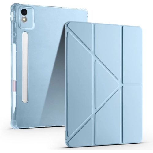 Lenovo Idea Tab Pro 12.7 TB-373FU Kılıf Standlı Tri Folding Kalemlikli Silikon Smart Cover - Mavi