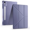 Lenovo Idea Tab Pro 12.7 TB-373FU Kılıf Standlı Tri Folding Kalemlikli Silikon Smart Cover - Mor