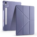 Lenovo Idea Tab Pro 12.7 TB-373FU Kılıf Standlı Tri Folding Kalemlikli Silikon Smart Cover - Mor