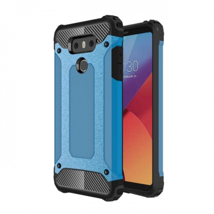 LG G6 Kılıf Zırhlı Tank Crash Silikon Kapak - Mavi