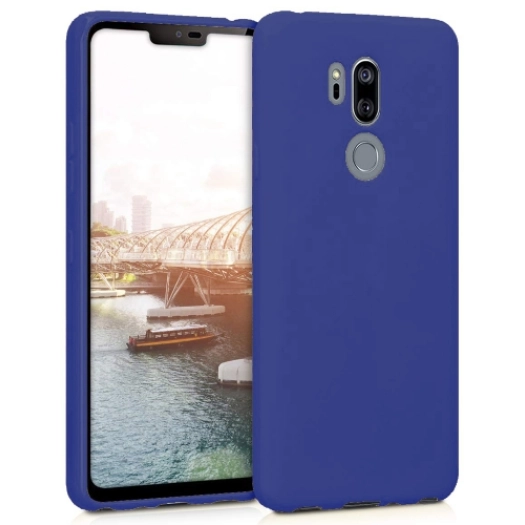 LG G7 ThinQ Kılıf İnce Soft Mat Renkli Esnek Silikon Kapak - Lacivert