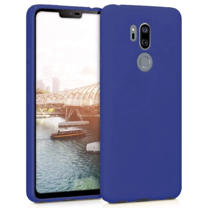 LG G7 ThinQ Kılıf İnce Soft Mat Renkli Esnek Silikon Kapak - Lacivert