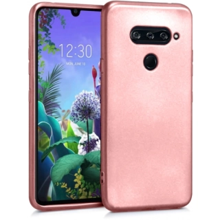 LG K50s Kılıf İnce Soft Mat Renkli Esnek Silikon Kapak - Rose Gold