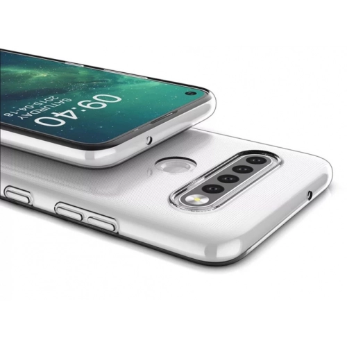LG K61 Kılıf Kamera Korumalı Esnek Silikon Kapak - Şeffaf