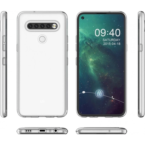 LG K61 Kılıf Kamera Korumalı Esnek Silikon Kapak - Şeffaf