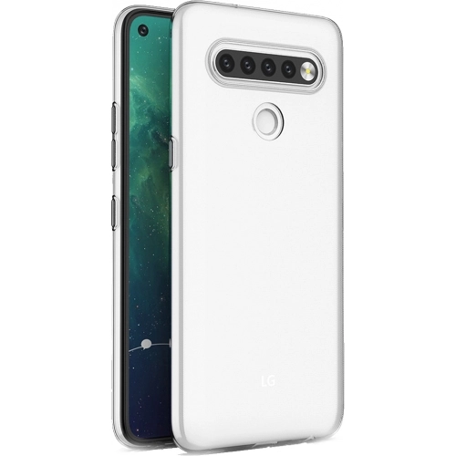 LG K61 Kılıf Kamera Korumalı Esnek Silikon Kapak - Şeffaf