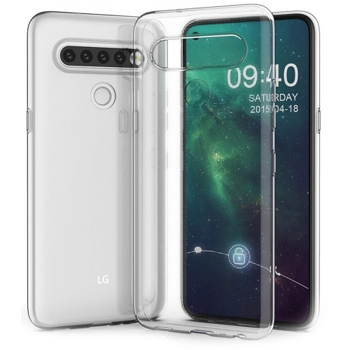 LG K61 Kılıf Kamera Korumalı Esnek Silikon Kapak - Şeffaf