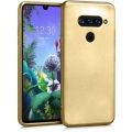 LG Q60 Kılıf İnce Soft Mat Renkli Esnek Silikon Kapak - Gold