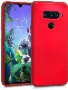 LG Q60 Kılıf İnce Mat Esnek Silikon - Kırmızı