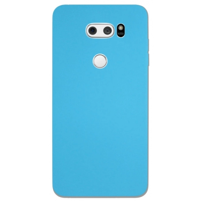 LG V30 Kılıf İnce Soft Mat Renkli Esnek Silikon Kapak - Mavi