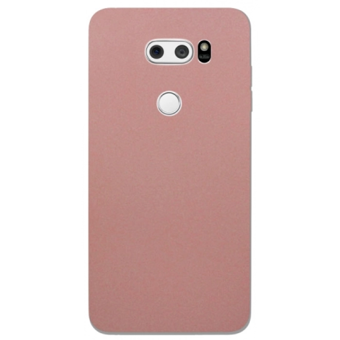 LG V30 Kılıf İnce Soft Mat Renkli Esnek Silikon Kapak - Rose Gold