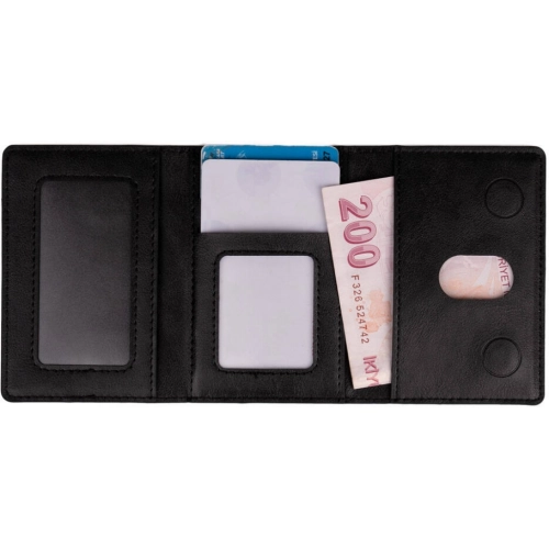 Magnetic Standlı Kartlık Cüzdan CRD-08 - Siyah