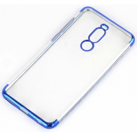 Meizu Note 8 Kılıf Renkli Köşeli Lazer Şeffaf Esnek Silikon - Mavi