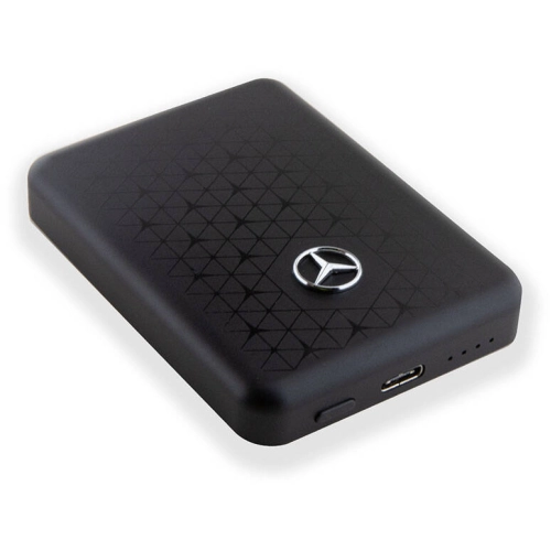Mercedes Benz Led Işıklı Göstergeli Magsafe Magnetik Orjinal Lisanslı Powerbank 5000 Mah - Siyah