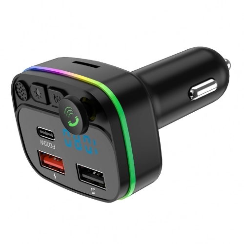 Newface P3 PD 20W+QC3.0 Bluetooth FM Transmitter Çakmaklık Girişli - Siyah