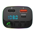 Newface P3 PD 20W+QC3.0 Bluetooth FM Transmitter Çakmaklık Girişli - Siyah