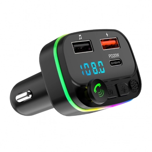 Newface P3 PD 20W+QC3.0 Bluetooth FM Transmitter Çakmaklık Girişli - Siyah