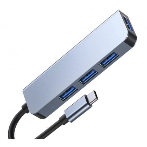 Newface Type-C To 4 Portlu USB 3.0 Çoklayıcı Adaptör HUB - Gri