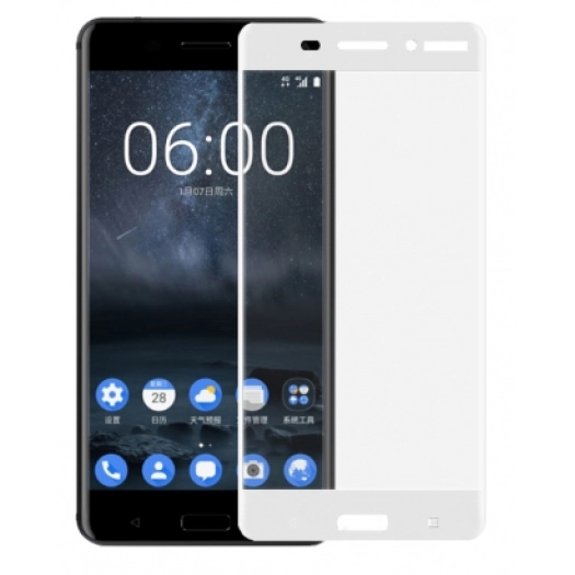 Nokia 6 Ekran Koruyucu Fiber Tam Kaplayan Nano - Beyaz