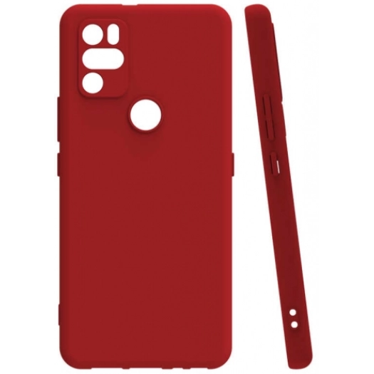 Omix X500 Kılıf Silikon Mat Esnek Kamera Korumalı Biye Kapak - Kırmızı