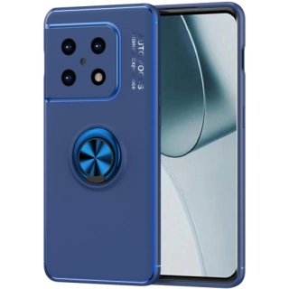 OnePlus 10 Pro Kılıf Renkli Silikon Yüzüklü Standlı Auto Focus Ravel Kapak - Mavi
