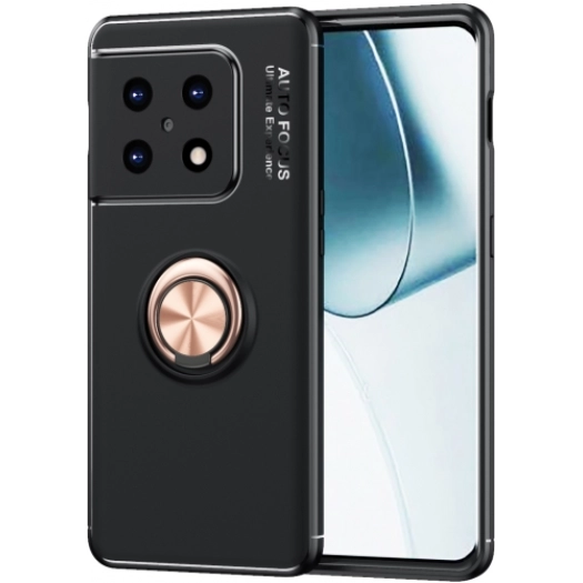 OnePlus 10 Pro Kılıf Renkli Silikon Yüzüklü Standlı Auto Focus Ravel Kapak - Rose Gold