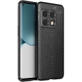 OnePlus 10 Pro Kılıf Deri Görünümlü Lüks Parmak İzi Bırakmaz Niss Silikon Kapak - Siyah
