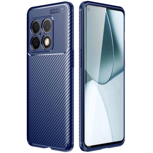 OnePlus 10 Pro Kılıf Silikon Parmak İzi Bırakmayan Karbon Soft Negro Kapak - Lacivert