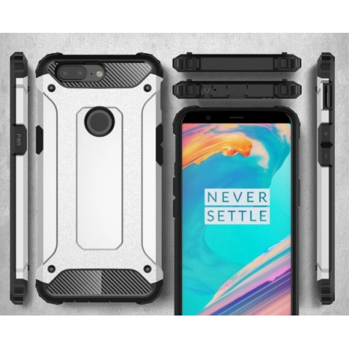 OnePlus 5T Kılıf Zırhlı Tank Crash Silikon Kapak - Siyah