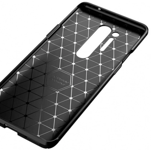OnePlus 8 Pro Kılıf Silikon Parmak İzi Bırakmayan Karbon Soft Negro Kapak - Siyah