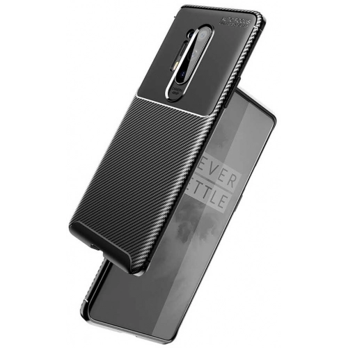 OnePlus 8 Pro Kılıf Silikon Parmak İzi Bırakmayan Karbon Soft Negro Kapak - Siyah