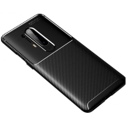 OnePlus 8 Pro Kılıf Silikon Parmak İzi Bırakmayan Karbon Soft Negro Kapak - Siyah