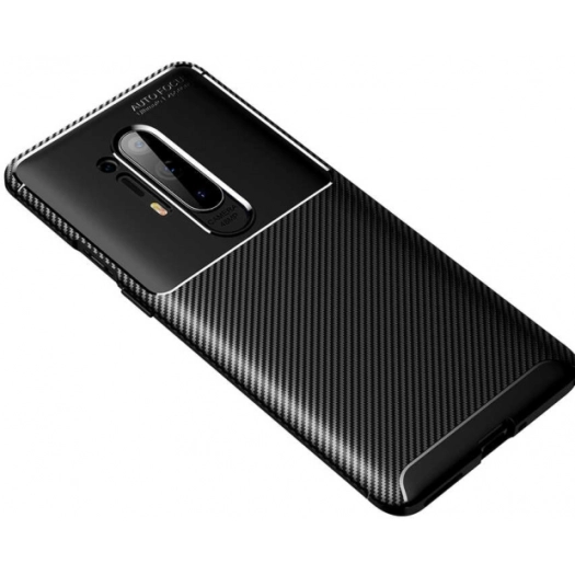 OnePlus 8 Pro Kılıf Silikon Parmak İzi Bırakmayan Karbon Soft Negro Kapak - Siyah