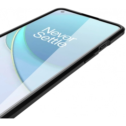 OnePlus 9 Kılıf Deri Görünümlü Lüks Parmak İzi Bırakmaz Niss Silikon Kapak - Siyah