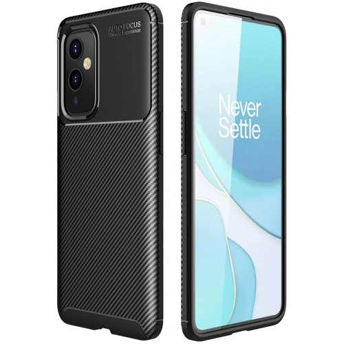 OnePlus 9 Kılıf Silikon Parmak İzi Bırakmayan Karbon Soft Negro Kapak - Siyah