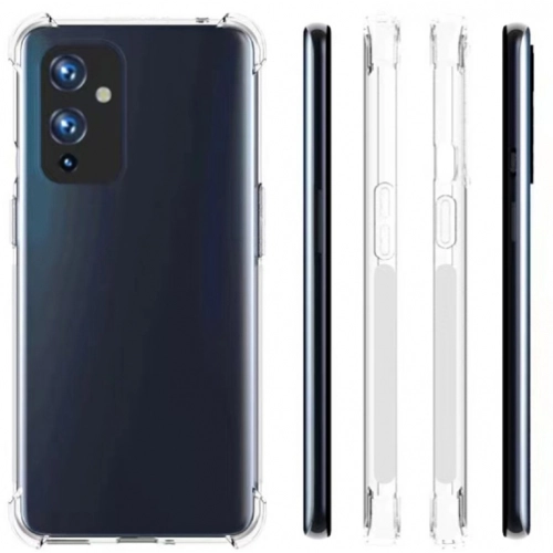 OnePlus 9 Kılıf Silikon Köşe Korumalı Airbag Darbe Emici Kapak - Şeffaf