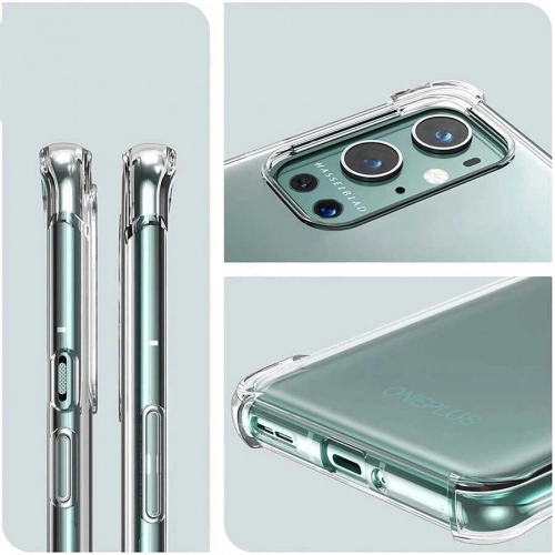 OnePlus 9 Pro Kılıf Silikon Köşe Korumalı Airbag Darbe Emici Kapak - Şeffaf