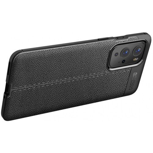 OnePlus 9 Pro Kılıf Deri Görünümlü Lüks Parmak İzi Bırakmaz Niss Silikon Kapak - Siyah